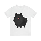 Black Pomeranian Unisex Jersey Short Sleeve Tee, S - 3XL, 16 Colors, Cotton, Light Fabric, FREE Shipping, Made in USA!!