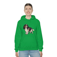 Tricolor Cavalier King Charles Spaniel Unisex Heavy Blend Hooded Sweatshirt, S - 5XL, 12 Colors, FREE Shipping, Made in Usa!!