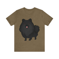 Black Pomeranian Unisex Jersey Short Sleeve Tee, S - 3XL, 16 Colors, Cotton, Light Fabric, FREE Shipping, Made in USA!!
