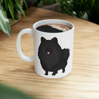 Black Pomeranian Ceramic Mug 11oz, Rounded Corners, Customized, Coffee, Tea, Chocolate, Microwave & Dishwasher Safe,  FREE Shipping