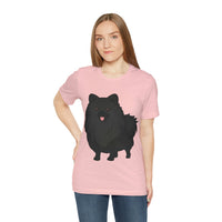 Black Pomeranian Unisex Jersey Short Sleeve Tee, S - 3XL, 16 Colors, Cotton, Light Fabric, FREE Shipping, Made in USA!!