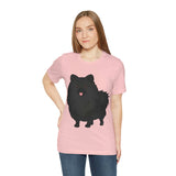 Black Pomeranian Unisex Jersey Short Sleeve Tee, S - 3XL, 16 Colors, Cotton, Light Fabric, FREE Shipping, Made in USA!!