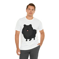 Black Pomeranian Unisex Jersey Short Sleeve Tee, S - 3XL, 16 Colors, Cotton, Light Fabric, FREE Shipping, Made in USA!!