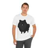 Black Pomeranian Unisex Jersey Short Sleeve Tee, S - 3XL, 16 Colors, Cotton, Light Fabric, FREE Shipping, Made in USA!!