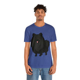 Black Pomeranian Unisex Jersey Short Sleeve Tee, S - 3XL, 16 Colors, Cotton, Light Fabric, FREE Shipping, Made in USA!!