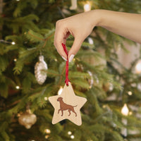 Rhodesian Ridgeback Wooden Ornaments, 6 Shapes, Solid Wood, Magnetic Back, Comes with Red Ribbon, FREE Shipping, Made in USA!!
