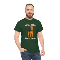 Airedale Terrier Unisex Heavy Cotton Tee, S - 5XL, 14 Colors, Light Fabric, FREE Shipping, Made in USA!!