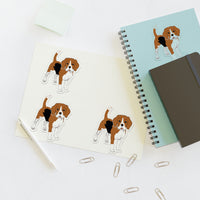 Beagle Sticker Sheets, 2 Image Sizes, 3 Image Surfaces, Water Resistant Vinyl, FREE Shipping, Made in USA!!