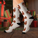 Ruby Cavalier King Charles Spaniel Sublimation Socks, 3 Sizes, Polyester/Spandex, FREE Shipping, Made in USA!!