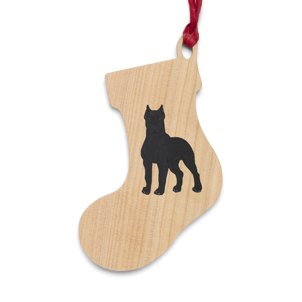 Cane Corso Wooden Christmas Ornaments, Solid Wood, 6 Shapes, Magnetic Back, Comes with Ribbon, Made in the USA!!