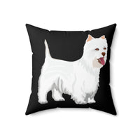 West Highland White Terrier Spun Polyester Square Pillow, 4 Sizes, Polyester Cover and Pillow, FREE Shipping, Made in USA!!
