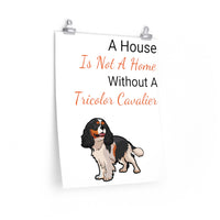 Tricolor Cavalier King Charles Spaniel Premium Matte vertical posters