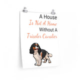 Tricolor Cavalier King Charles Spaniel Premium Matte vertical posters