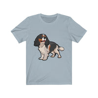 Tricolor Cavalier King Charles Spaniel Unisex Jersey Short Sleeve Tee, men, women, dog, t shirt