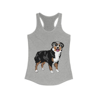 Australian Shepherd Women's Ideal Racerback Tank, XS-2XL, 15 Colors, Slim Fit, Extra LIght Fabric, FREE Shipping, Made in USA!!