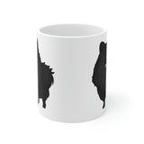 Black Pomeranian Ceramic Mug 11oz, Rounded Corners, Customized, Coffee, Tea, Chocolate, Microwave & Dishwasher Safe,  FREE Shipping