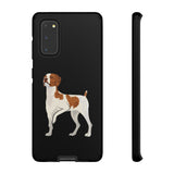 Brittany Dog Tough Cell Phone Cases, Dual Layer Case, Impact Resistant Outer Shell, Clear, Open Ports, Samsung & iPhone, Made in the USA!!