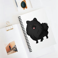 Black Pomeranian Spiral Notebook - Ruled Line, 118 pages, Shopping List, School Notes, Poems, FREE Shipping, Made in USA!!