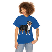 Australian Shepherd Unisex Heavy Cotton Tee, S-5XL, 12 Colors, 100% Cotton, Light Fabric, FREE Shipping, Made in USA!!