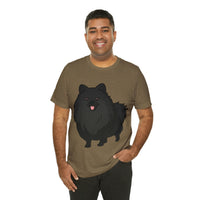 Black Pomeranian Unisex Jersey Short Sleeve Tee, S - 3XL, 16 Colors, Cotton, Light Fabric, FREE Shipping, Made in USA!!