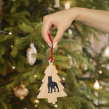 Cane Corso Wooden Christmas Ornaments, Solid Wood, 6 Shapes, Magnetic Back, Comes with Ribbon, Made in the USA!!