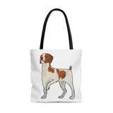 Brittany Dog Tote Bag, 3 Sizes, Boxed Corners, 100% Polyester, Made in the USA!!