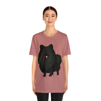 Black Pomeranian Unisex Jersey Short Sleeve Tee, S - 3XL, 16 Colors, Cotton, Light Fabric, FREE Shipping, Made in USA!!