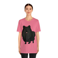 Black Pomeranian Unisex Jersey Short Sleeve Tee, S - 3XL, 16 Colors, Cotton, Light Fabric, FREE Shipping, Made in USA!!
