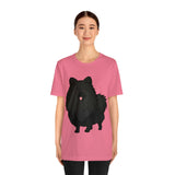 Black Pomeranian Unisex Jersey Short Sleeve Tee, S - 3XL, 16 Colors, Cotton, Light Fabric, FREE Shipping, Made in USA!!