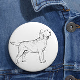 Labrador Retriever Custom Pin Buttons, Safety Pin Backing, 3 Sizes, FREE Shipping, Made in USA!!