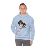 Tricolor Cavalier King Charles Spaniel Unisex Heavy Blend Hooded Sweatshirt, S - 5XL, 12 Colors, FREE Shipping, Made in Usa!!