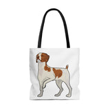 Brittany Dog Tote Bag, 3 Sizes, Boxed Corners, 100% Polyester, Made in the USA!!