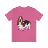 Basset Hound Unisex Jersey Short Sleeve Tee, XS - 3XL, 14 Colors, FREE Shipping, Made in USA!!