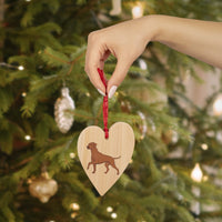 Rhodesian Ridgeback Wooden Ornaments, 6 Shapes, Solid Wood, Magnetic Back, Comes with Red Ribbon, FREE Shipping, Made in USA!!