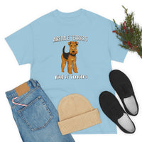 Airedale Terrier Unisex Heavy Cotton Tee, S - 5XL, 14 Colors, Light Fabric, FREE Shipping, Made in USA!!