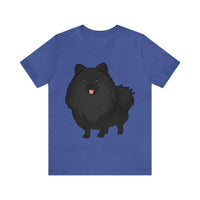 Black Pomeranian Unisex Jersey Short Sleeve Tee, S - 3XL, 16 Colors, Cotton, Light Fabric, FREE Shipping, Made in USA!!