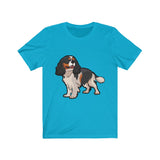 Tricolor Cavalier King Charles Spaniel Unisex Jersey Short Sleeve Tee, men, women, dog, t shirt