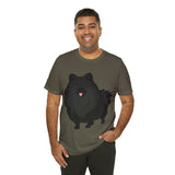 Black Pomeranian Unisex Jersey Short Sleeve Tee, S - 3XL, 16 Colors, Cotton, Light Fabric, FREE Shipping, Made in USA!!