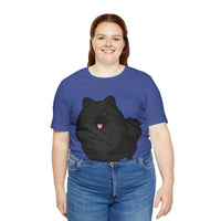 Black Pomeranian Unisex Jersey Short Sleeve Tee, S - 3XL, 16 Colors, Cotton, Light Fabric, FREE Shipping, Made in USA!!