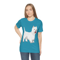 West Highland White Terrier Unisex Jersey Short Sleeve Tee, S - 3XL, Cotton, Light Fabric, FREE Shipping, Made in USA!!