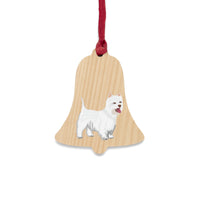 West Highland White Terrier Wooden Ornaments, 6 Shapes, Solid Wood, Magnetic Back, FREE Shipping, Made in USA!!
