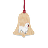 West Highland White Terrier Wooden Ornaments, 6 Shapes, Solid Wood, Magnetic Back, FREE Shipping, Made in USA!!