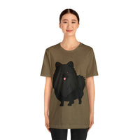 Black Pomeranian Unisex Jersey Short Sleeve Tee, S - 3XL, 16 Colors, Cotton, Light Fabric, FREE Shipping, Made in USA!!