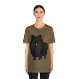Black Pomeranian Unisex Jersey Short Sleeve Tee, S - 3XL, 16 Colors, Cotton, Light Fabric, FREE Shipping, Made in USA!!