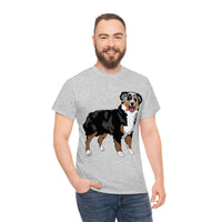 Australian Shepherd Unisex Heavy Cotton Tee, S-5XL, 12 Colors, 100% Cotton, Light Fabric, FREE Shipping, Made in USA!!