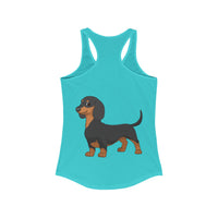 Dachshund  Women's Ideal Racerback Tank, XS - 2XL, 8 Colors, Soft Cotton/Polyester, Extra Light Fabric, FREE Shipping, Made in USA!!