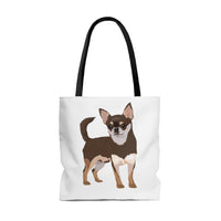 Chihuahua Tote Bag, 3 Sizes, 100% Polyester, Boxed Corners, Black Cotton Handles, Made in USA, FREE Shipping!!