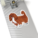 Ruby Cavalier King Charles Spaniel Kiss-Cut Stickers, 4 Sizes, White or Transparent, Indoor Use, Not Waterproof, FREE Shipping, Made in the USA!!