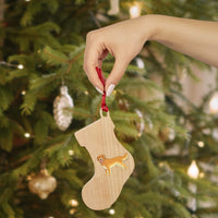 Golden Retriever Wooden Ornaments, 6 Shapes, Solid Wood, Magnetic Back, Comes with Red Ribbon, FREE Shipping, Made in USA!!