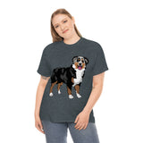 Australian Shepherd Unisex Heavy Cotton Tee, S-5XL, 12 Colors, 100% Cotton, Light Fabric, FREE Shipping, Made in USA!!